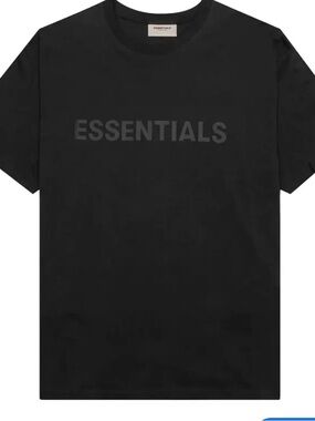 Fear of God ESSENTIALS Black Short Sleeve Logo Tee